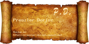 Preszler Dorisz névjegykártya